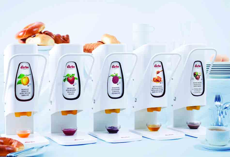 Darbo jam dispenser breakfast buffet