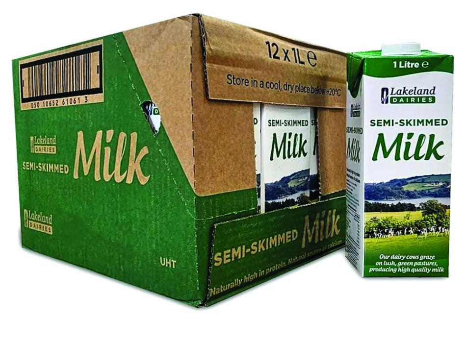 Lakeland Long Life Semi Skimmed Milk 12x1Litre